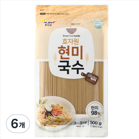 현미국수 - 효자원 현미국수, 500g, 6개