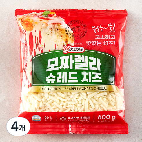 보꼬네모짜렐라 - 보꼬네 모짜렐라 슈레드 치즈, 600g, 4개