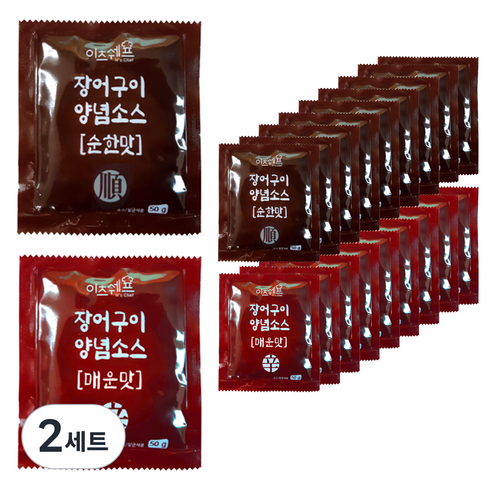 이츠쉐프 장어소스 매운맛 50g x 10p + 순한맛 50g x 10p 세트, 2세트