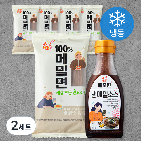 올리 메밀면 150g x 5봉 + 세모면 냉메밀소스 265g 세트 (냉동), 2세트