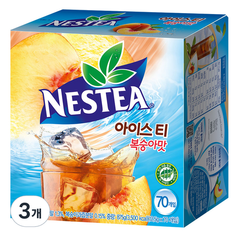 네스티 아이스티 분말 복숭아맛, 12.5g, 70개입, 3개