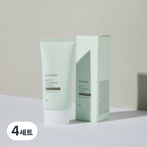 루런트 듀얼 블럭 순한 무기자차 선크림 SPF50+ PA++++ + 셀프 케어 코튼 패드, 4세트