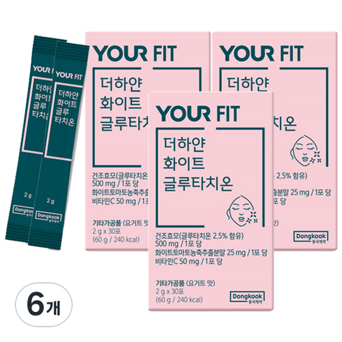 동국제약 유어핏 더하얀 화이트토마토 글루타치온 30p, 6개, 60g