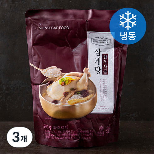 올반삼계탕 - 신세계푸드 호텔컬렉션 한우사골 삼계탕 (냉동), 900g, 3개