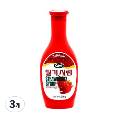 딸기시럽 - 서강 딸기시럽, 530g, 3개