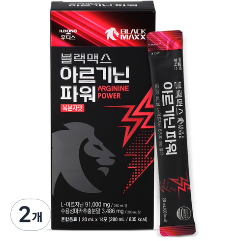 일동후디스 블랙맥스 아르기닌 파워 복분자맛 14p, 280ml, 2개