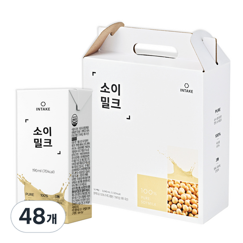 인테이크 소이밀크, 190ml, 48개