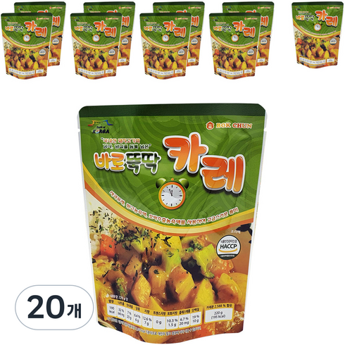 국내산 돼지고기와 감자 양파를 듬뿍 넣은 바로뚝딱 카레, 220g, 20개