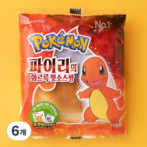 삼립 파이리의 화르륵 핫소스팡, 90g, 6개