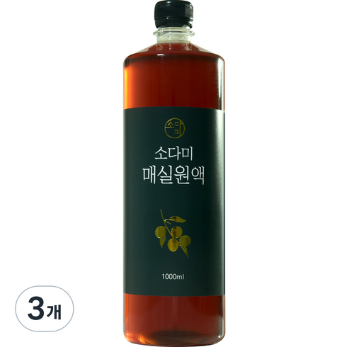 소다사현 - 소다미 매실원액, 1000ml, 3개