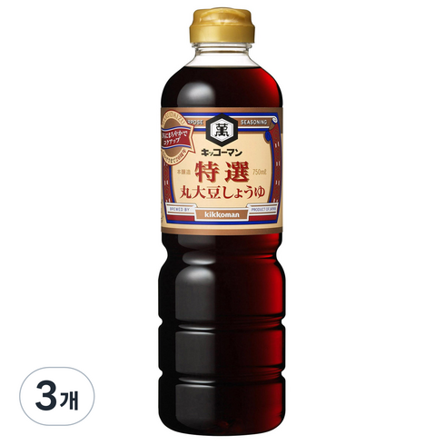 기꼬망 특선 간장 일본쯔유, 750ml, 3개