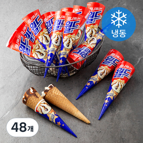 롯데웰푸드 월드콘 바닐라 아이스크림 (냉동), 160ml, 48개