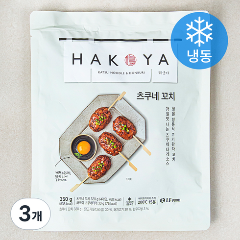 츠쿠네 - 하코야 츠쿠네 꼬치 4입 (냉동), 350g, 3개