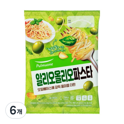 두부면 알리오 올리오 - 풀무원 알리오 올리오 파스타, 144g, 6개