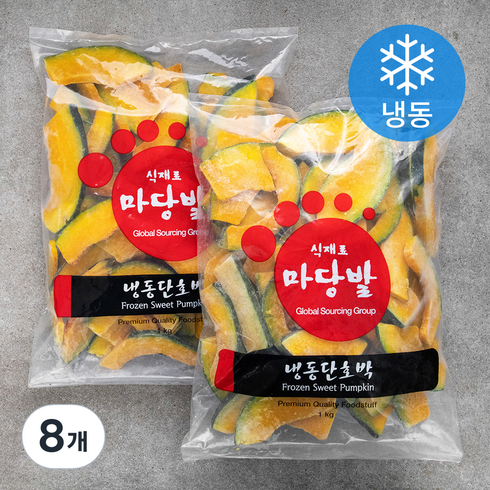 마당발 단호박 슬라이스 (냉동), 1kg, 8개