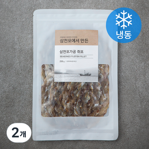 삼천포 건어포 세트 - 청해명가 삼천포에서 만든 삼천포가공 쥐포 (냉동), 250g, 2개