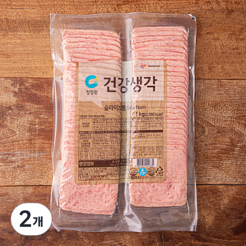 아질산나트륨없는햄 - 청정원 건강생각 슬라이스햄, 1kg, 2개