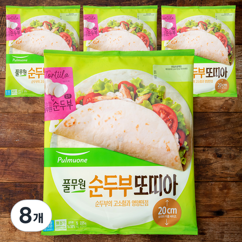 풀무원 순두부 또띠아 20cm 5개입, 225g, 8개