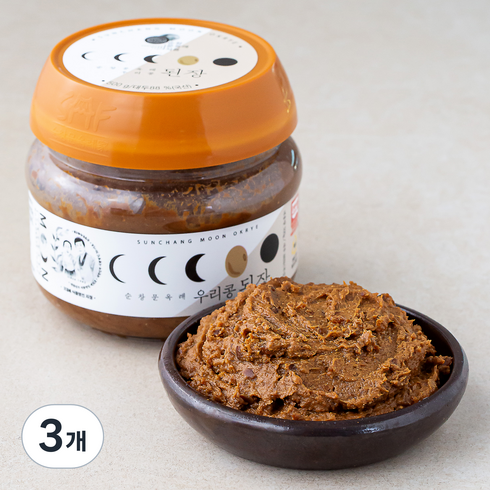 순창문옥례식품 전통식품 인증 우리콩 된장, 3개, 500g