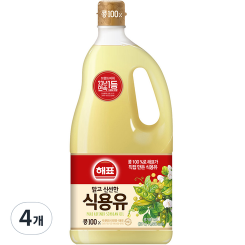 식용유1.8l - 해표 식용유, 1.8L, 4개