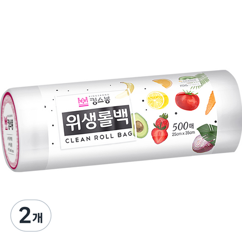 킹스봉 비닐봉투 위생롤백, 2개