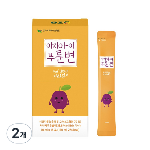 이지바이오메드 이지아이 푸룬변 15P, 150ml, 2개