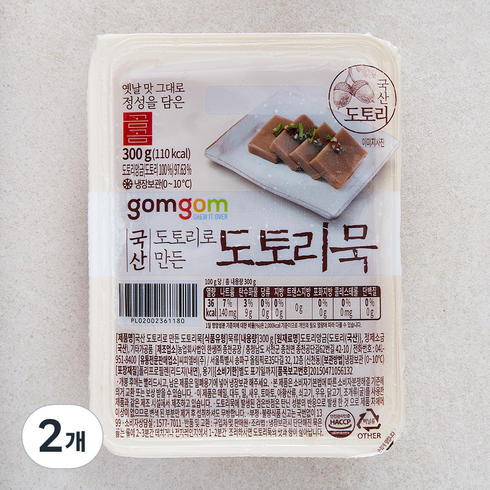 도토리묵 - 곰곰 국산 도토리로 만든 도토리묵, 300g, 2개