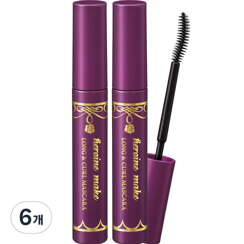 키스미 히로인메이크 롱앤컬 마스카라 EX 6g, 딥블랙, 6개