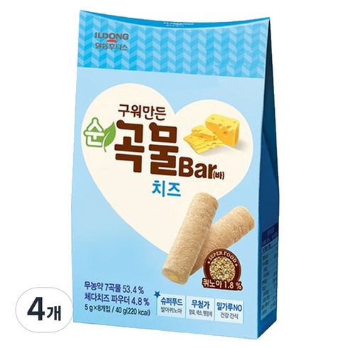 일동후디스 구워만든 순곡물바, 치즈, 40g, 4개