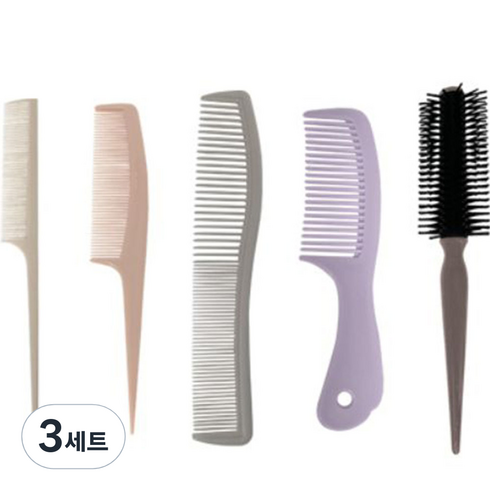 인파우치 헤어브러쉬 5종 세트, 혼합색상, 3세트
