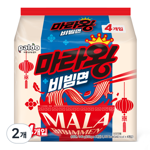 팔도 마라왕 비빔면 135g, 8개