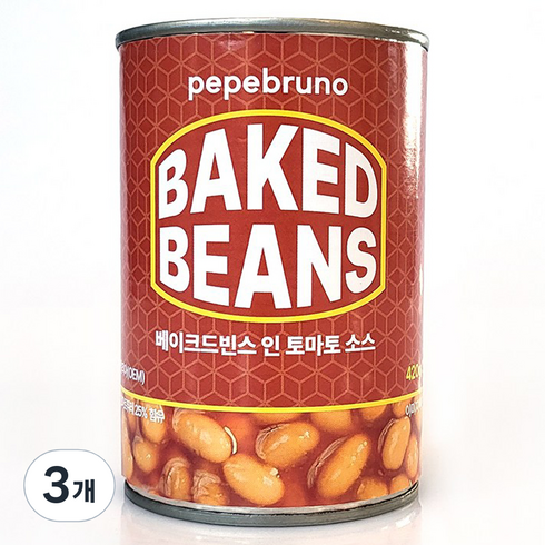 베이크드빈 - 페페브루노 베이크드빈스 인 토마토 소스, 3개, 420g