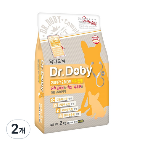 닥터도비 퍼피앤맘 건식사료, 2kg, 2개