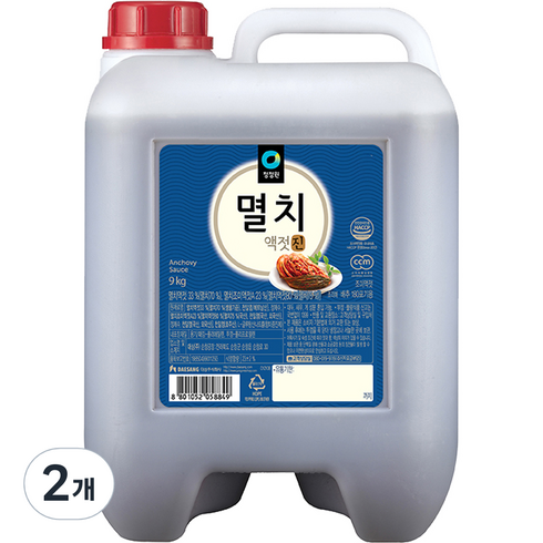 청정원멸치액젓 - 대상 청정원 멸치액젓진, 9kg, 2개