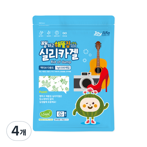 쨍하고해뜰집 실리카겔 액티브다용도 습기제거제 종이 1g x 300p, 300g, 4개