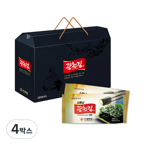 광천김 소문난 도시락김 30봉, 150g, 4개