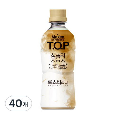 맥심 티오피 심플리 스무스 로스티 라떼, 360ml, 40개