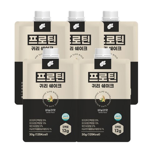 논앤밭위드 프로틴 귀리쉐이크 바닐라맛, 30g, 5개