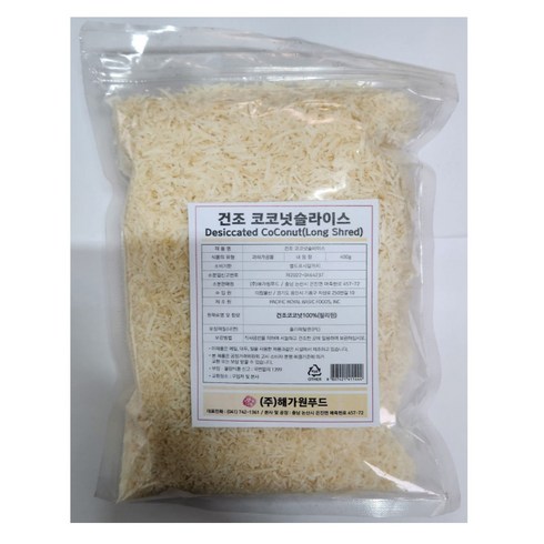 해가원 건조 코코넛슬라이스, 400g, 1개