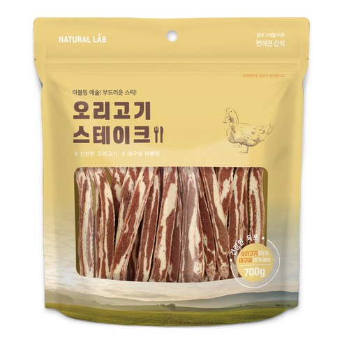 내츄럴랩 강아지 건강한 육포 건식사료, 오리고기, 700g, 1개