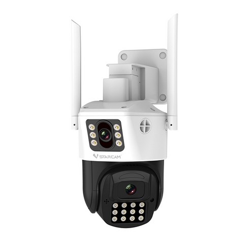실외cctv - 브이스타캠 추적감시 듀얼렌즈 실외 CCTV IP카메라, V400D, 1개