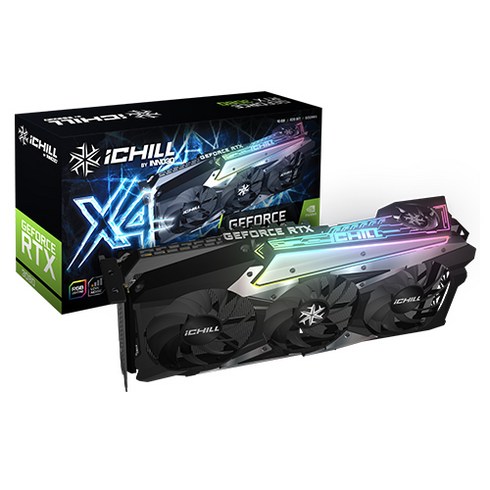 INNO3D iChiLL 지포스 RTX 3080 D6X 10GB X4 LHR 그래픽카드 (아이노비아)