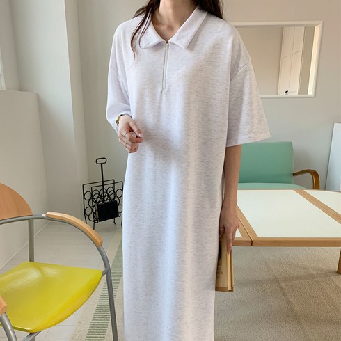 보리맘 지퍼 카라 빅사이즈 롱 임부 원피스 a789