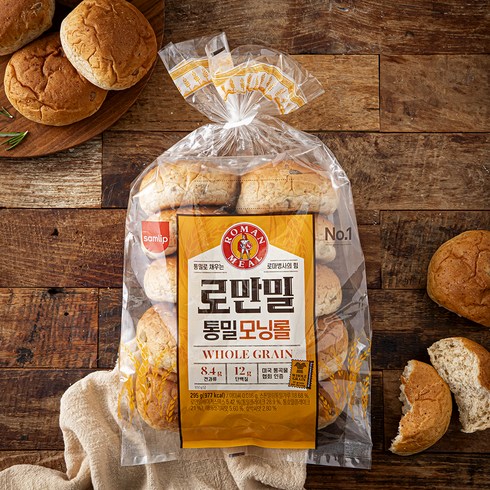 통밀빵 - 삼립 로만밀 통밀 모닝롤, 295g, 1개