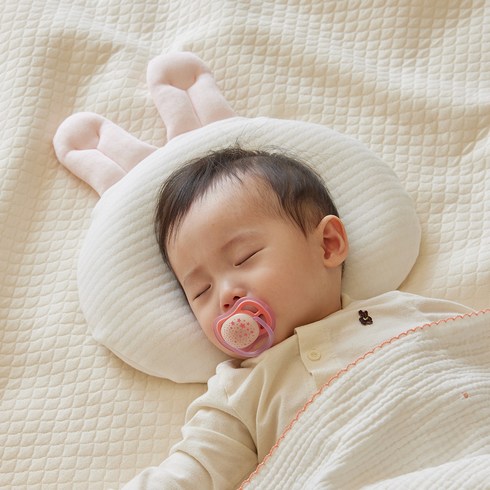 라비킷 라이너루프트필로우 아기 두상베개 아기짱구베개 전용 캐릭터 커버, 토끼(핑크버니), 1개