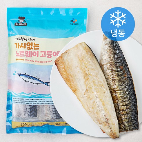 아이누리 가시없는 노르웨이산 고등어필렛 토막 (냉동), 700g, 1개