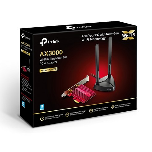 px2500se+ㅅ - 티피링크 Wi Fi 6 블루투스 5.0 PCIe 랜카드 데스크탑용, Archer TX3000E, 1개