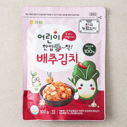 한국농협김치 어린이 한입애착 배추김치, 300g, 1개