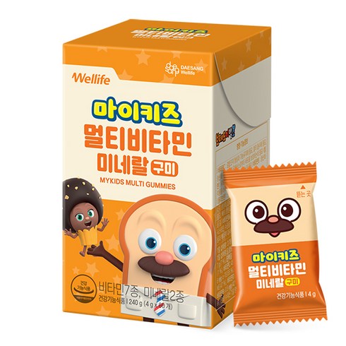 2023년 가성비 최고 파인드마이키즈 - 대상웰라이프 마이키즈 멀티비타민 미네랄 구미 60p, 60개, 1개