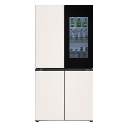 2023년 가성비 좋은 lg오브제냉장고 - [색상선택형] LG전자 오브제 디오스 노크온 4도어 냉장고 글라스 방문설치, 베이지(상단) + 베이지(하단), H874GBB312